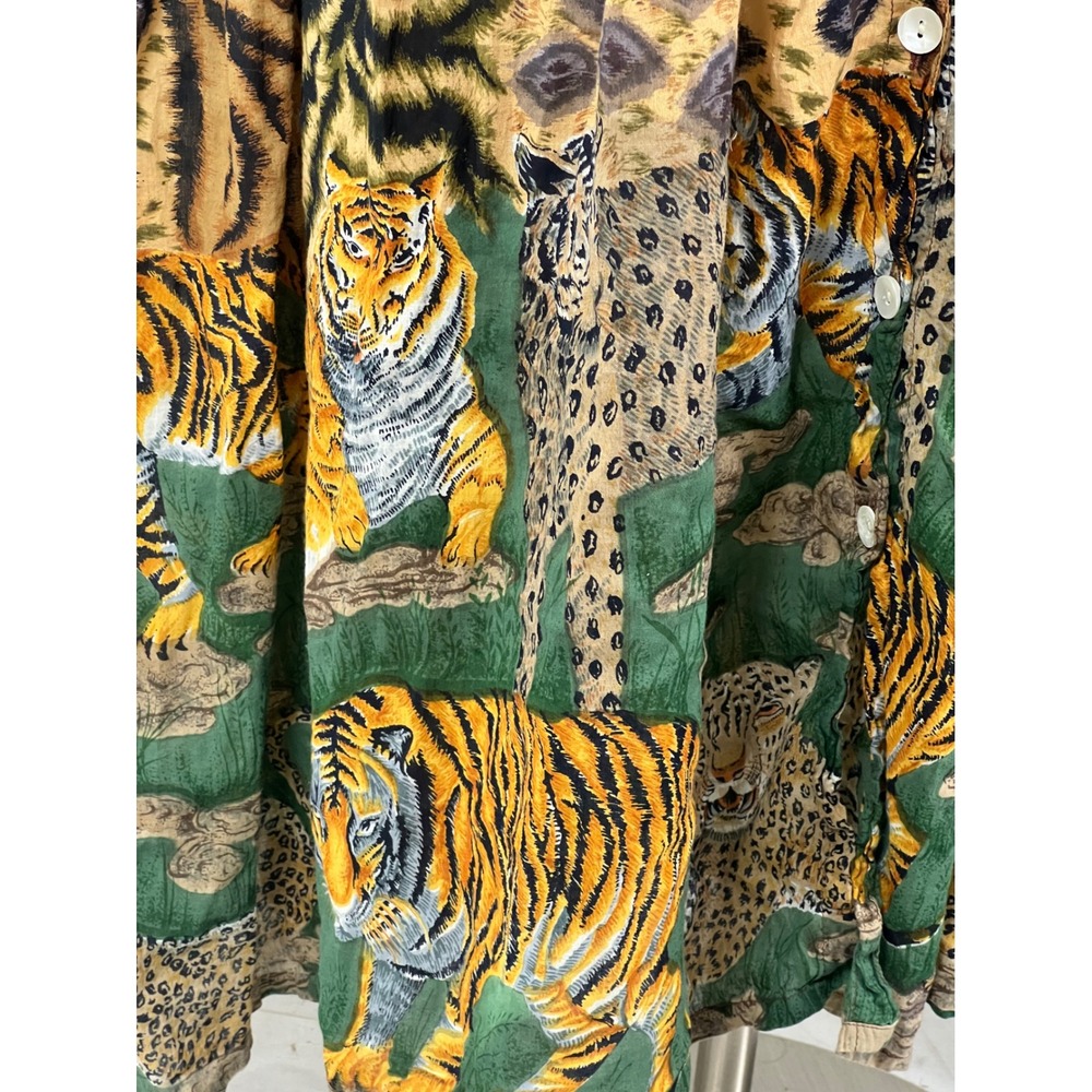 Vintage Novelty Animal Print Button Front Maxi Dress - Picture 3 of 6